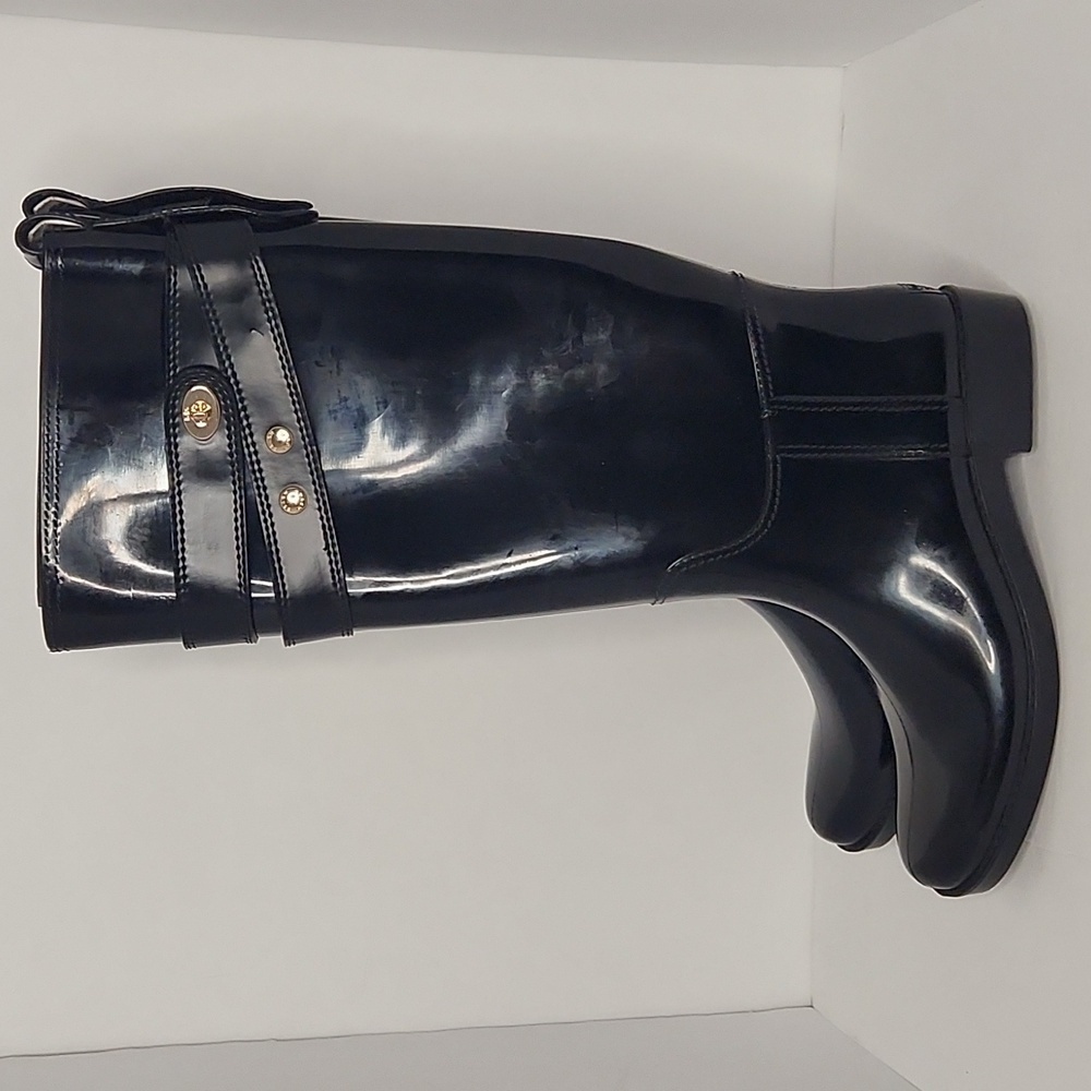 Coach Talia rubber leather knee high rain boots - Picture 3 of 11